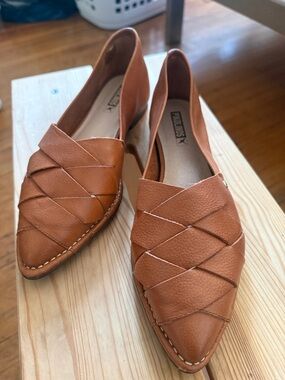 PIKOLINOS Caleta Tan Braided / Woven Pointed-Toe Flats / Loafers